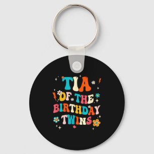 Tia Of The Birthday Twins Boys Girls Party Retro B Key Ring