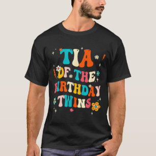 Tia Of The Birthday Twins Boys Girls Party Retro B T-Shirt