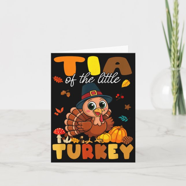 Tia Of The Little Turkey Thanksgiving Baby Shower  Card (Front)