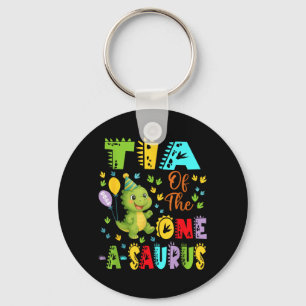 Tia Of The One-A-Saurus 1st Birthday Boy Dinosaur Key Ring