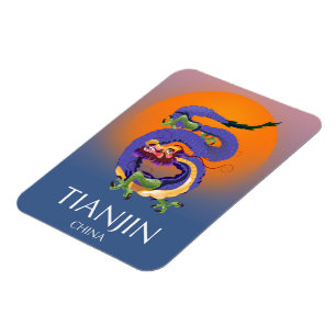 Tianjin China Dragon travel poster Magnet