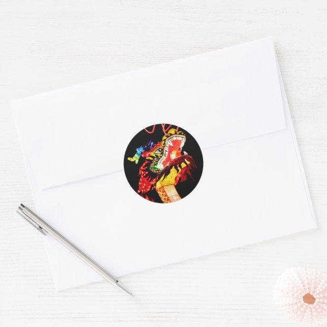 Tianlong Dragon Classic Round Sticker (Envelope)
