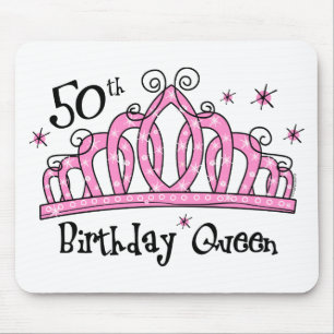 Tiara 50th Birthday Queen LT Mouse Pad