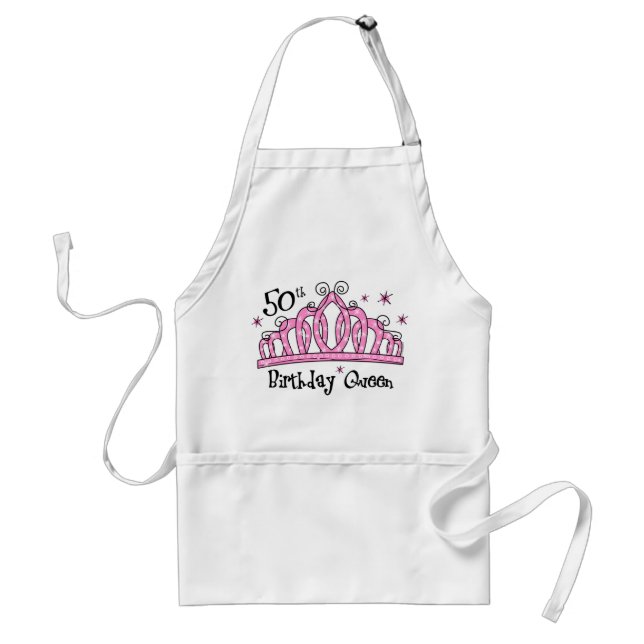 Tiara 50th Birthday Queen LT Standard Apron (Front)