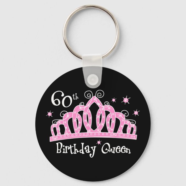 Tiara 60th Birthday Queen DK Key Ring (Front)