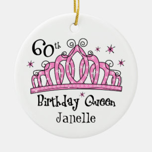 Tiara 60th Birthday Queen LT Ceramic Ornament