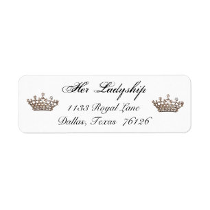 Tiara and Gems Return Address Labels