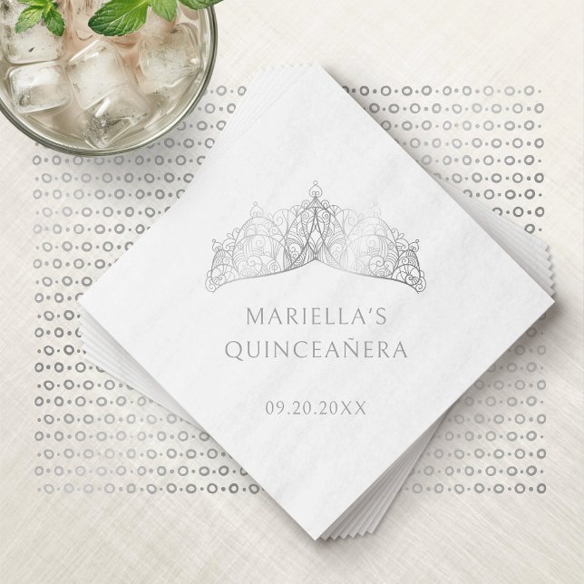 Tiara Crown Elegant Quinceanera Napkin (Creator Uploaded)