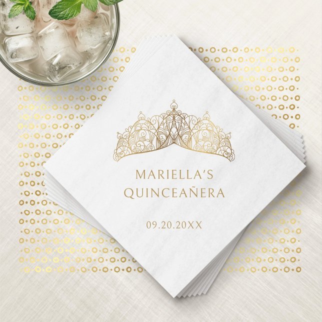 Tiara Crown Elegant Quinceanera Napkin (Creator Uploaded)