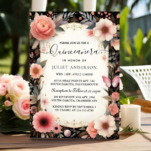 Tiara Family Latina Girly Spanish Quinceanera Invitation