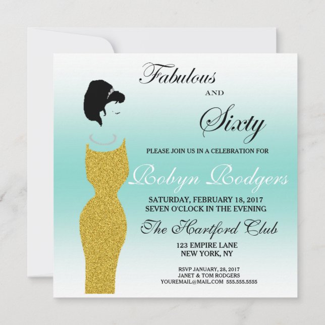 Tiara Party Fabulous And 60 60th Birthday Party Invitation (Back)