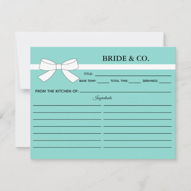 Tiara Party Kitchen Bridal Shower Recipe Card (Front)