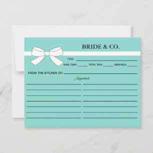 Tiara Party Kitchen Bridal Shower Recipe Card