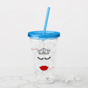 Tiara Party Where's My Lipstick Shower Party Acrylic Tumbler
