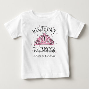 Tiara Princess 1st Birthday Custom Baby T-Shirt