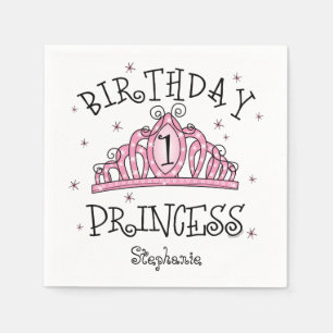 Tiara Princess 1st Birthday Napkin