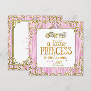 Tiara Princess Baby Shower Pink Horse Carriage Invitation