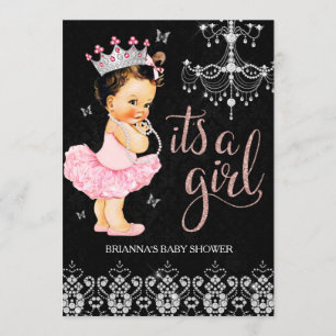 Tiara Princess It's a Girl Baby Shower Invitation