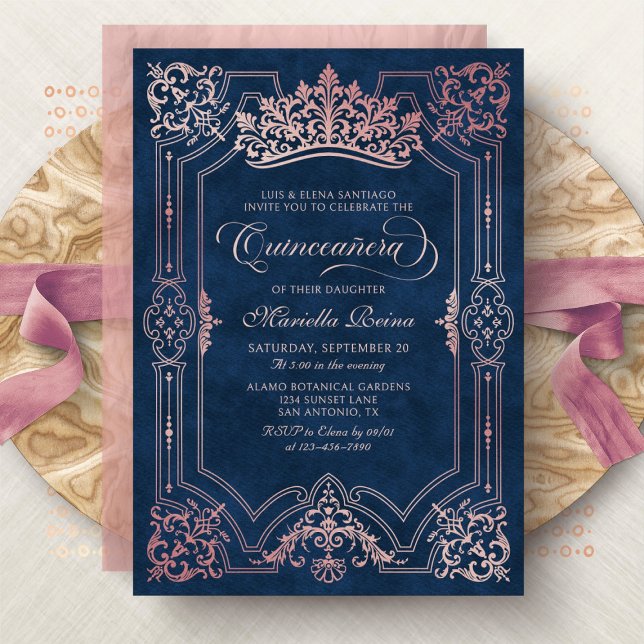 Tiara Princess Pink Fairytale Photo Quinceanera Invitation (Creator Uploaded)