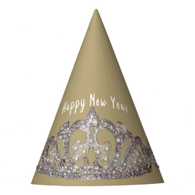 Tiara Print New Year Party Hat (Front)