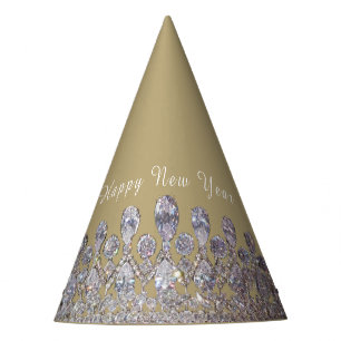 Tiara Print New Year Party Hat