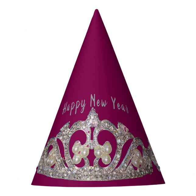 Tiara Print New Year Party Hat (Front)