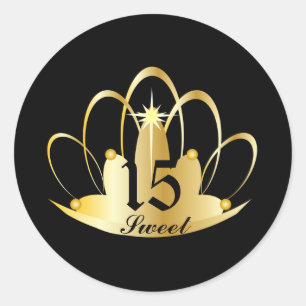 TIARA, Sweet, 15 Sticker-Customise Classic Round Sticker