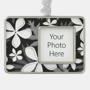 TIARE (BLACK/GRAY) SILVER PLATED FRAMED ORNAMENT