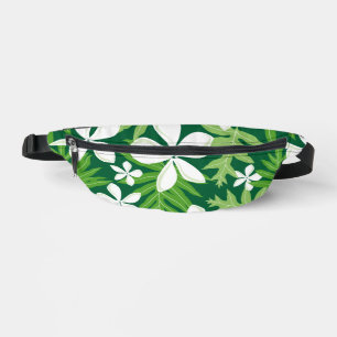 TIARE PATTERN IN GREEN BUM BAGS