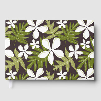 TIARE PATTERN IN OLIVE GUEST BOOK