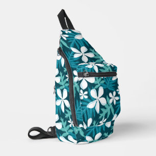 TIARE PATTERN IN TEAL SLING BAG