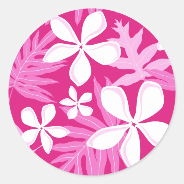 TIARE (PINK) CLASSIC ROUND STICKER (Front)