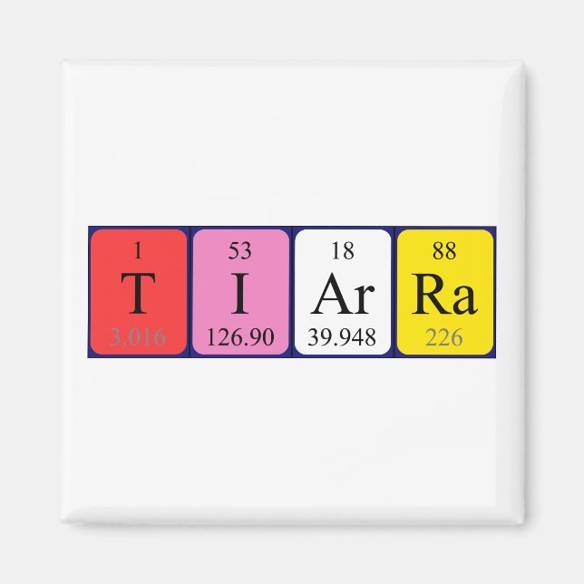 Tiarra periodic table name magnet (Front)