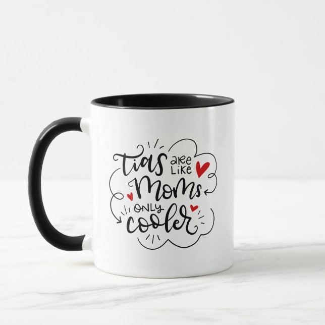 Tias (aunts) are like mum's, only cooler, Spanglis Mug (Left)