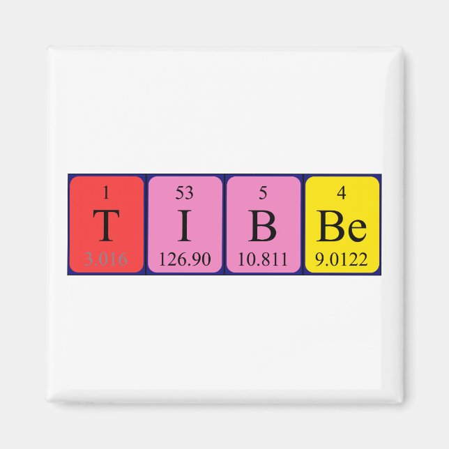 Tibbe periodic table name magnet (Front)