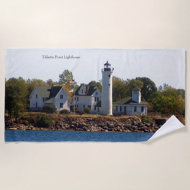 Tibbetts Point Lighthouse beach towel (Front)