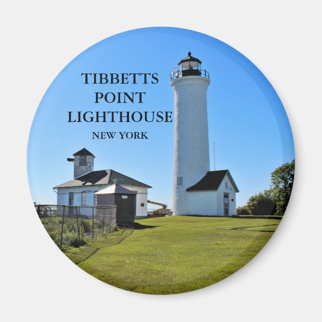 Tibbetts Point Lighthouse, New York Round Magnet (Front)
