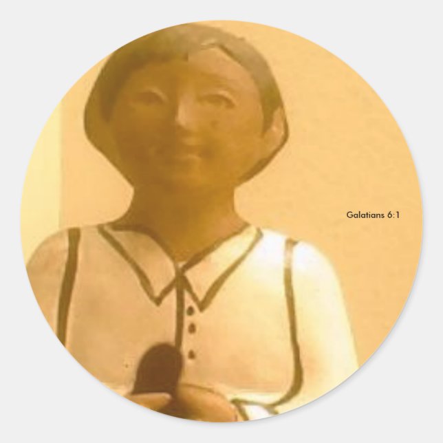 Tibbs Omalay  Galatians 6:1 Classic Round Sticker (Front)