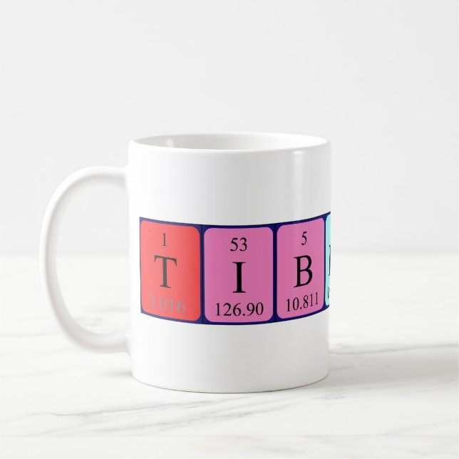 Tiberius periodic table name mug (Left)