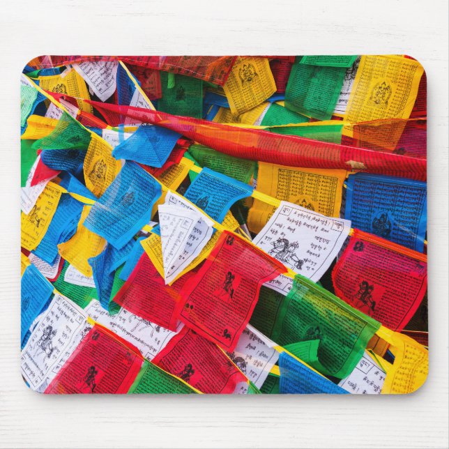 Tibet - Colourful Tibetan prayer flags Mouse Pad (Front)