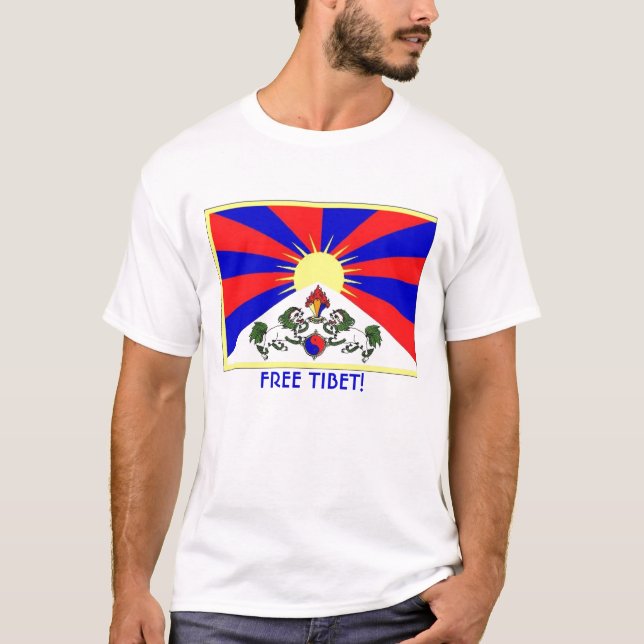 tibet-flag, FREE TIBET! T-Shirt (Front)