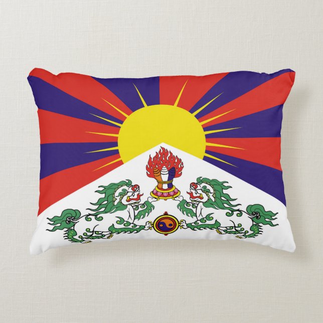 Tibet flag - Snow Lion Flag Decorative Cushion (Front)