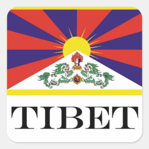 Tibet flag - Snow Lion Flag Square Sticker