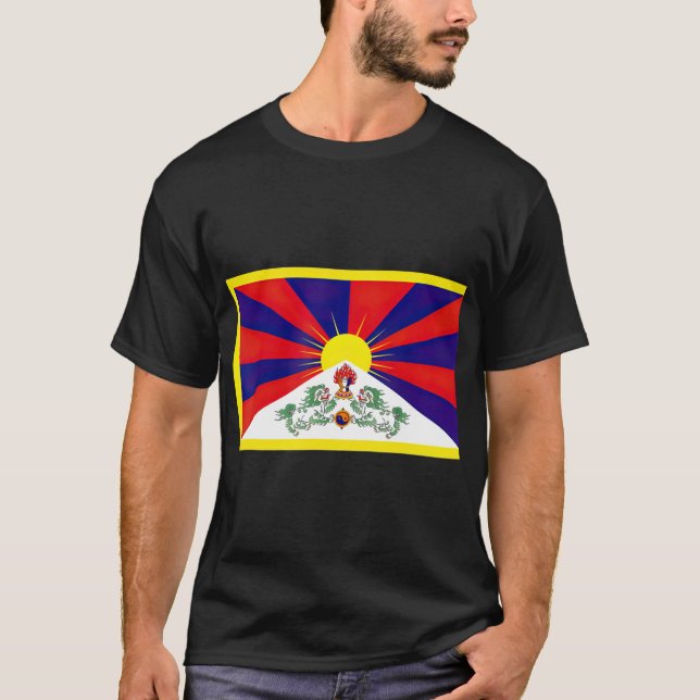 Tibet Flag Tibetan Free Tibet Himalaya Buddhism T-Shirt (Front)