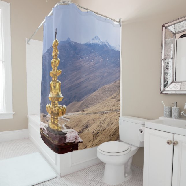 Tibet - Ganden Buddhist Monastery Shower Curtain (In Situ)