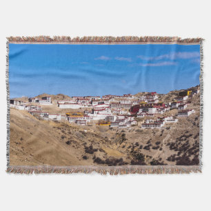 Tibet - Ganden Buddhist Monastery Throw Blanket