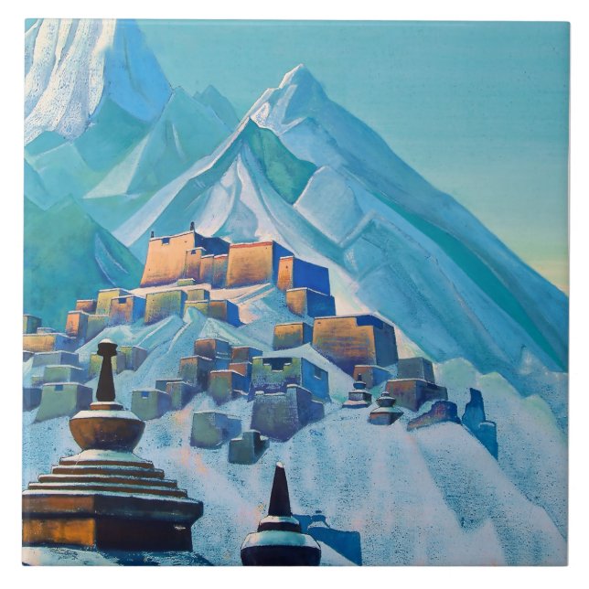 “Tibet Himalayas” by Nicholas Roerich Ceramic Tile (Front)