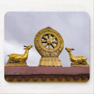 Tibet, Lhasa - Dharma wheel in Jokhang temple Mouse Pad