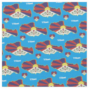 Tibet & Map, Tibetan Flag Fabric fashion