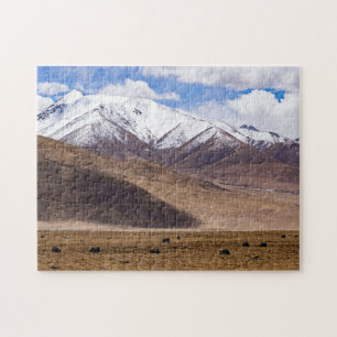 Tibet - Mountain landscape with yaks Jigsaw Puzzle